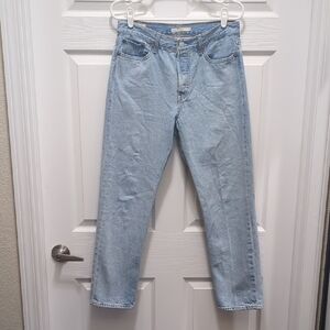 Levi Strauss Wedgie Straight Light Blue Denim Hidden Button Fly Jeans 29